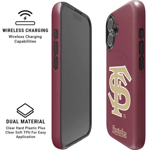 Florida State FSU Seminoles Initials iPhone 16 Magsafe Impact Case