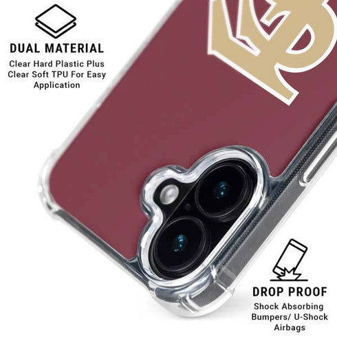 Florida State FSU Seminoles Initials iPhone 16 Plus Clear Case