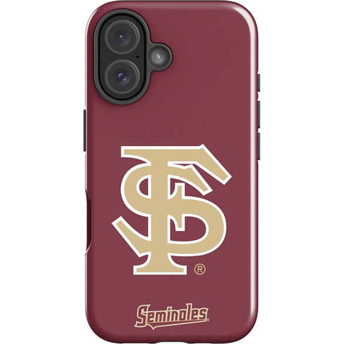 Florida State FSU Seminoles Initials iPhone 16 Plus Impact Case