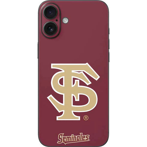 Florida State FSU Seminoles Initials iPhone 16 Plus Skin