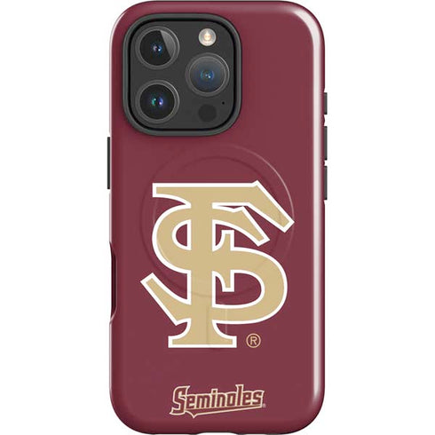 Florida State FSU Seminoles Initials iPhone 16 Pro Magsafe Impact Case
