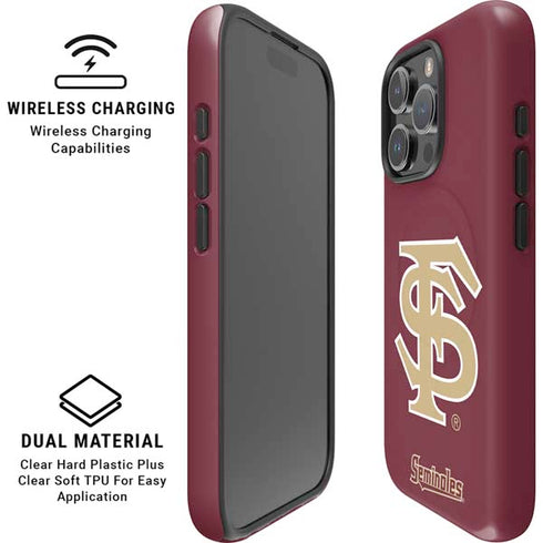 Florida State FSU Seminoles Initials iPhone 16 Pro Magsafe Impact Case