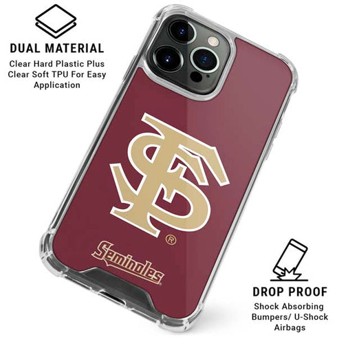 Florida State FSU Seminoles Initials iPhone 16 Pro Max Clear Case