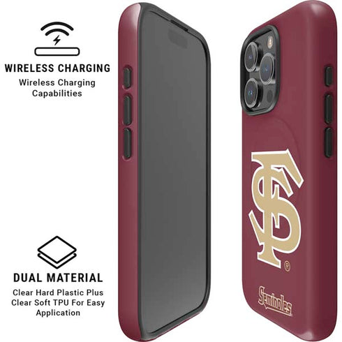Florida State FSU Seminoles Initials iPhone 16 Pro Max Magsafe Impact Case