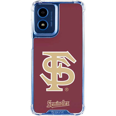 Florida State FSU Seminoles Initials Moto G 5G (2024) Clear Case