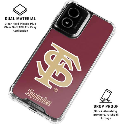 Florida State FSU Seminoles Initials Moto G Power 5G (2024) Clear Case