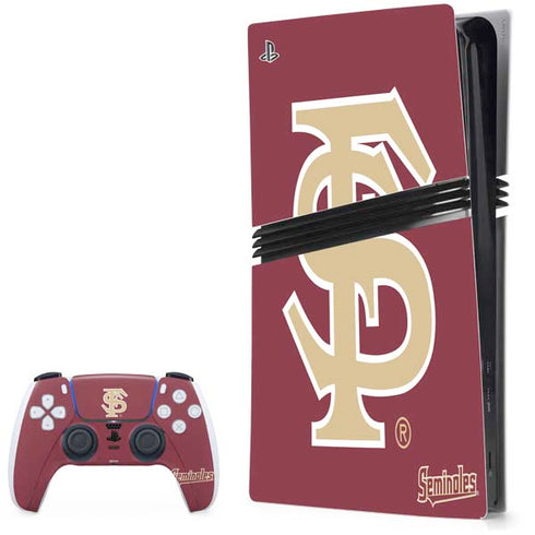 Florida State FSU Seminoles Initials PS5 Pro Bundle Skin