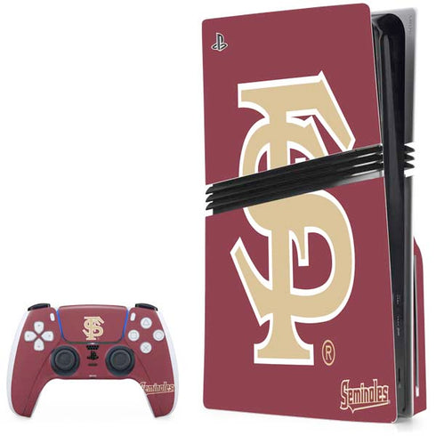 Florida State FSU Seminoles Initials PS5 Pro Disk Bundle Skin