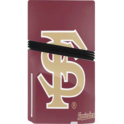 Florida State FSU Seminoles Initials PS5 Pro Disk Console Skin