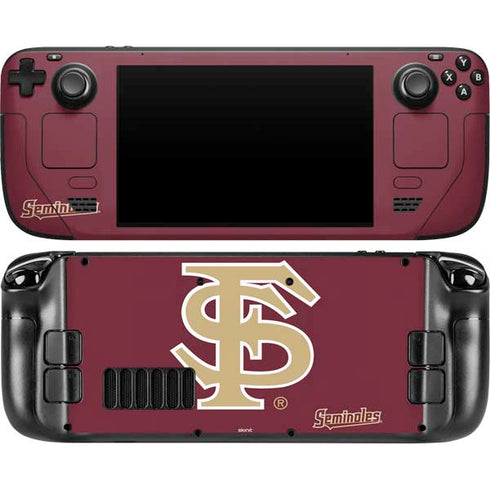 Florida State FSU Seminoles Initials Steam Deck Handheld Gaming Computer OLED Skin