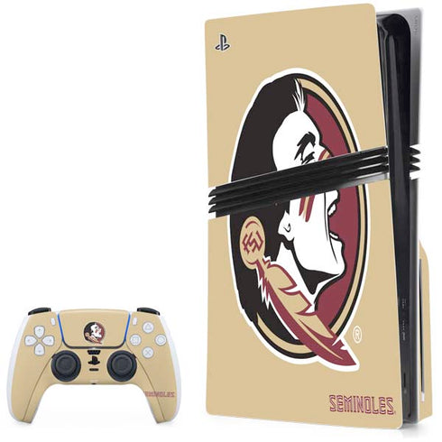 Florida State FSU Seminoles Logo PS5 Pro Disk Bundle Skin