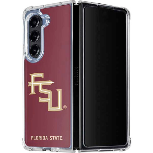 Florida State FSU Seminoles Maroon Galaxy Z Fold5 5G Clear Case