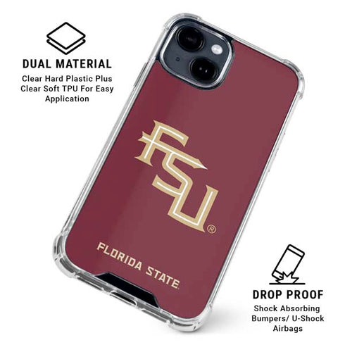 Florida State FSU Seminoles Maroon iPhone 15 Clear Case