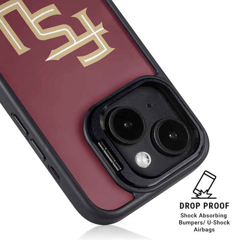 Florida State FSU Seminoles Maroon iPhone 15 Plus Kickstand Case