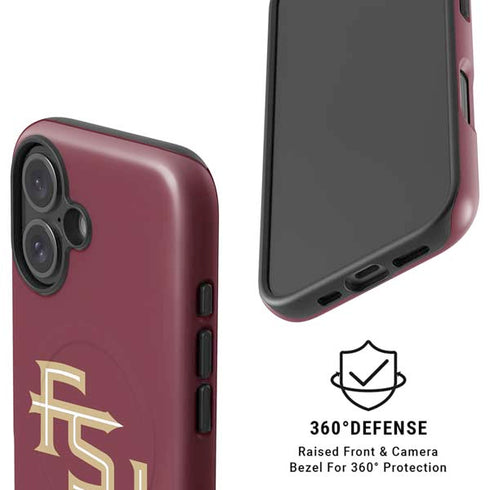 Florida State FSU Seminoles Maroon iPhone 16 Magsafe Impact Case