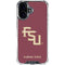 Florida State FSU Seminoles Maroon iPhone 16 Plus Clear Case