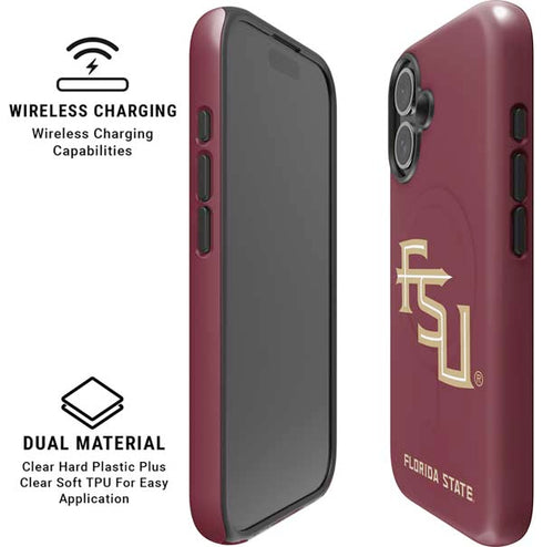 Florida State FSU Seminoles Maroon iPhone 16 Plus Magsafe Impact Case