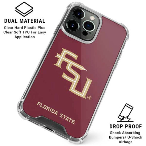 Florida State FSU Seminoles Maroon iPhone 16 Pro Max Clear Case