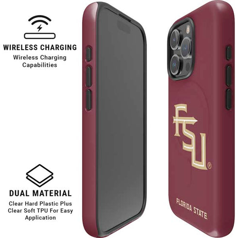 Florida State FSU Seminoles Maroon iPhone 16 Pro Max Magsafe Impact Case