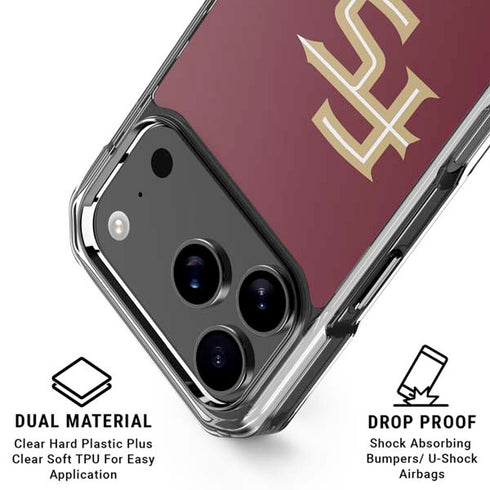 Florida State FSU Seminoles Maroon iPhone 18 Pro Clear Case