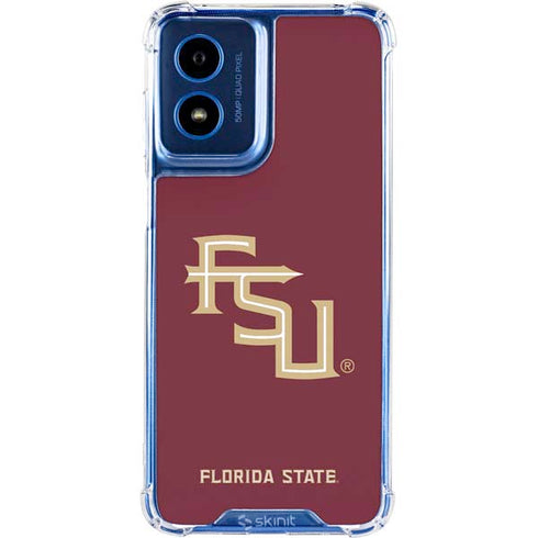 Florida State FSU Seminoles Maroon Moto G 5G (2024) Clear Case