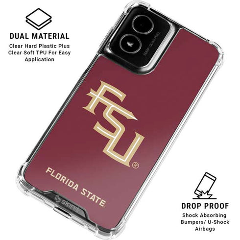 Florida State FSU Seminoles Maroon Moto G Power 5G (2024) Clear Case