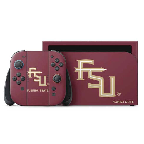 Florida State FSU Seminoles Maroon Nintendo Switch 2 (2025) with Joy-Con Skin