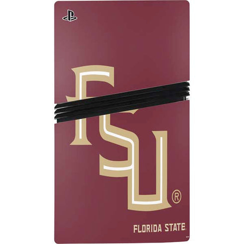 Florida State FSU Seminoles Maroon PS5 Pro Disk Console Skin