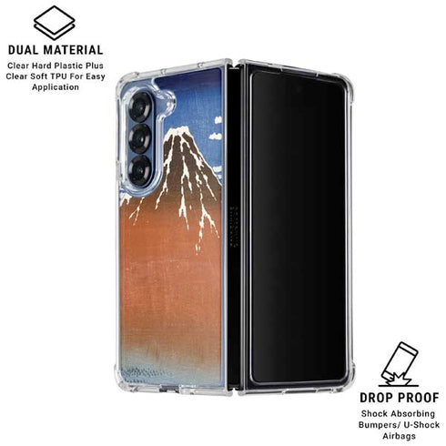 Hokusai Fuji Mountains in clear Weather Galaxy Z Fold6 Clear Case