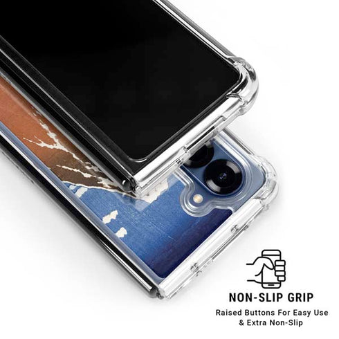 Hokusai Fuji Mountains in clear Weather Galaxy Z Fold6 Clear Case