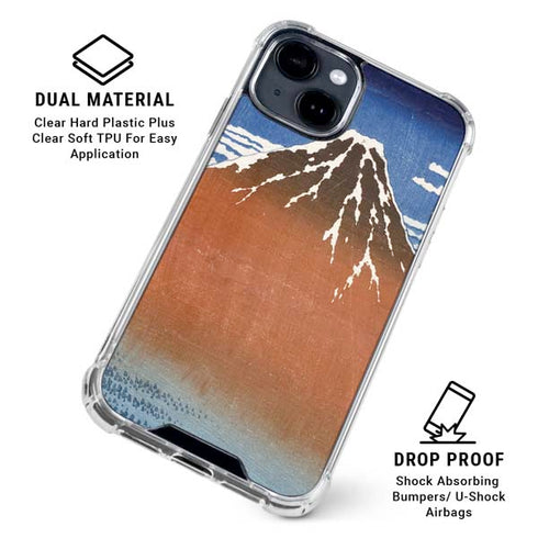 Hokusai Fuji Mountains in clear Weather iPhone 15 Clear Case