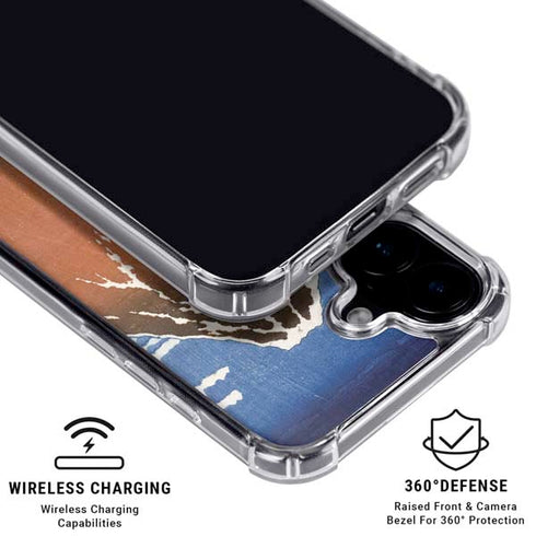 Hokusai Fuji Mountains in clear Weather iPhone 16 Plus Clear Case