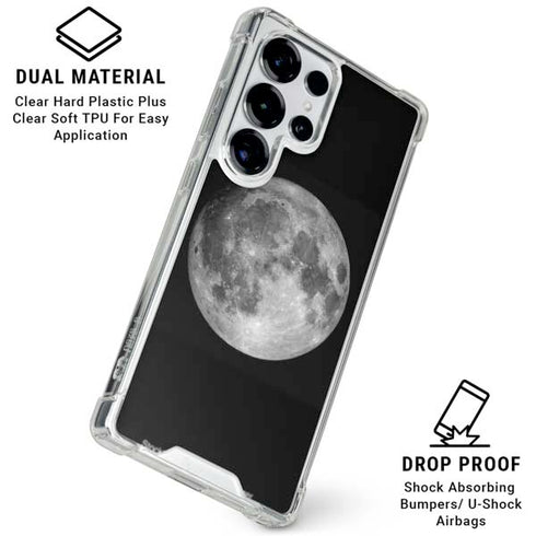 Full Moon Space Galaxy S25 Ultra Clear Case