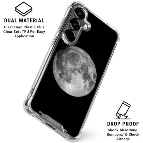 Full Moon Space Galaxy S26 Clear Case