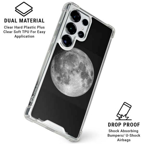 Full Moon Space Galaxy S26 Ultra Clear Case
