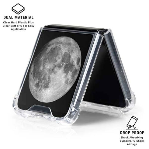 Full Moon Space Galaxy Z Flip6 Clear Case