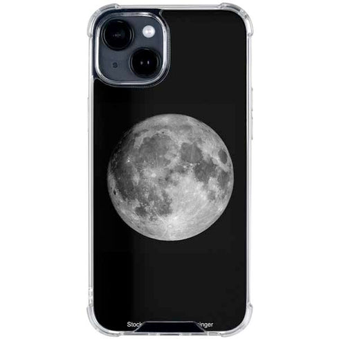 Full Moon Space iPhone 15 Clear Case