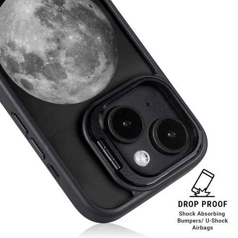 Full Moon Space iPhone 15 Kickstand Case