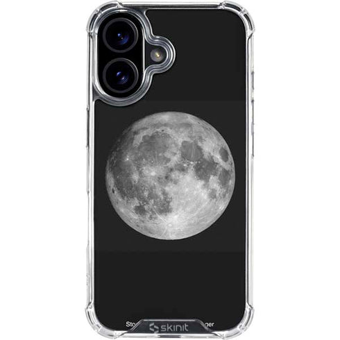 Full Moon Space iPhone 16 Plus Clear Case