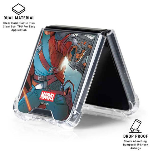 Marvel Star-Lord Galactic Showdown Galaxy Z Flip7 Clear Case