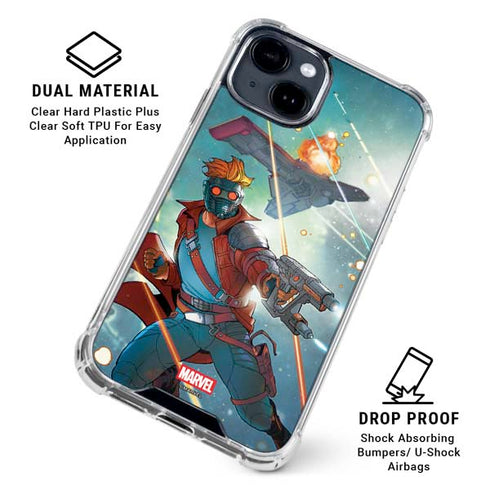 Marvel Star-Lord Galactic Showdown iPhone 15 Plus Clear Case
