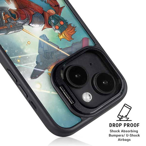 Marvel Star-Lord Galactic Showdown iPhone 15 Plus Kickstand Case