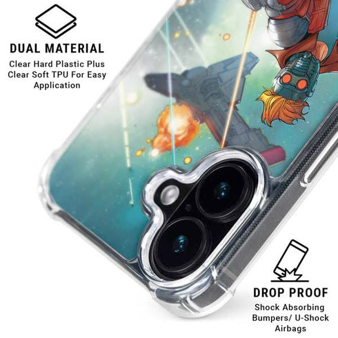 Marvel Star-Lord Galactic Showdown iPhone 16 Clear Case