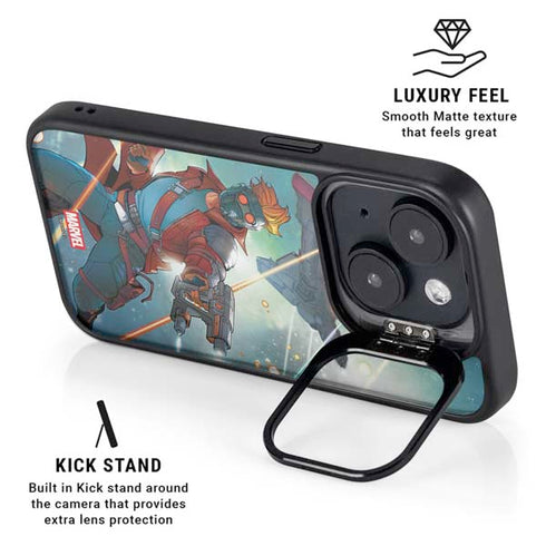 Marvel Star-Lord Galactic Showdown iPhone 16 Plus Kickstand Case