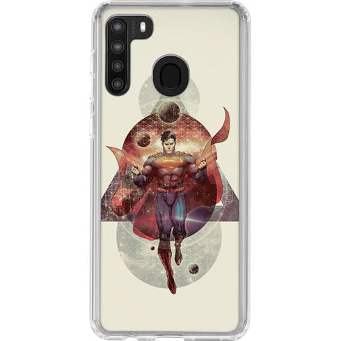 DC Comics Superman Galaxy Flying Galaxy A21 Clear Case