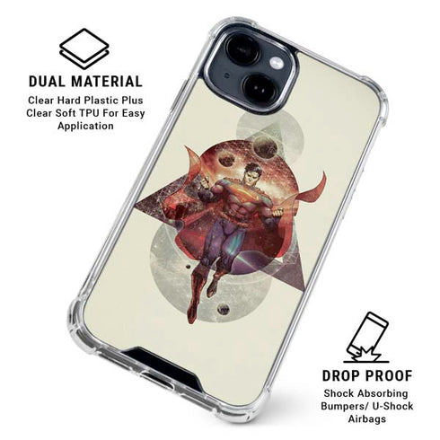 DC Comics Superman Galaxy Flying iPhone 15 Clear Case