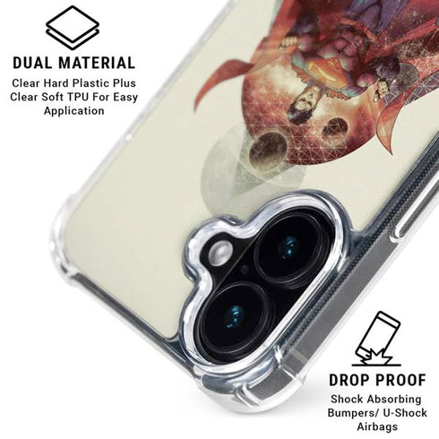 DC Comics Superman Galaxy Flying iPhone 16 Plus Clear Case