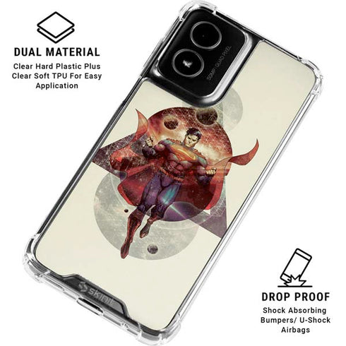 DC Comics Superman Galaxy Flying Moto G Power 5G (2024) Clear Case