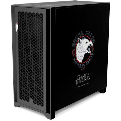 Game of Thrones: House Stark Direwolf Corsair 4000D Tempered Glass Mid-Tower ATX Case Skin