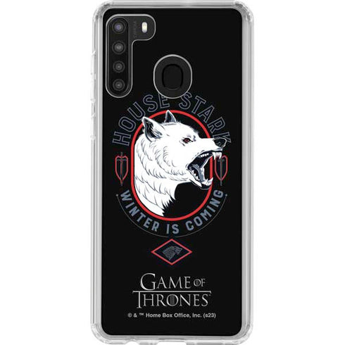 Game of Thrones: House Stark Direwolf Galaxy A21 Clear Case